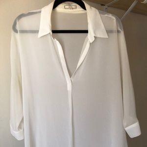 Sheer white blouse sexy and smart